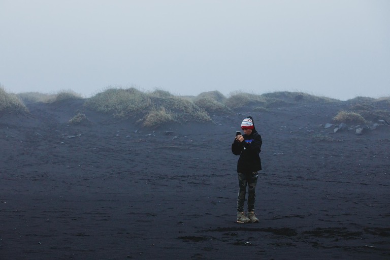 Black sand beach at Vestrahorn Iceland
