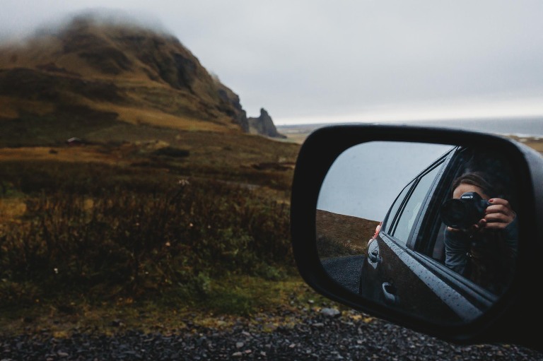 rearview mirror at vestrahorn