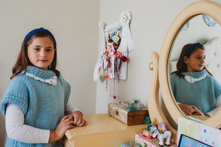 little girl in her bedroom