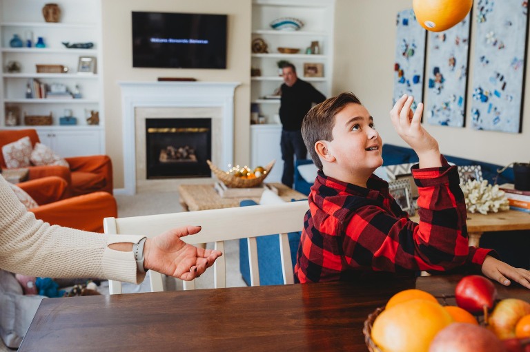 boy at the kitchen table