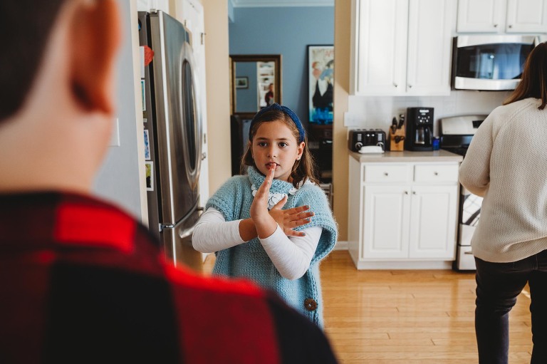 brother and sister dancing