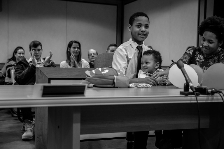 brothers at adoption hearing