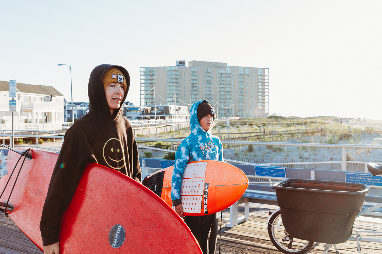 sunrise surfing in ocean city