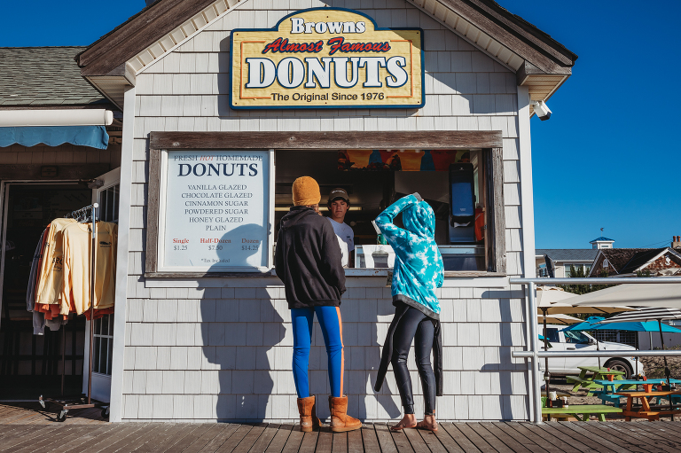 surfers at browns donuts ocean city
